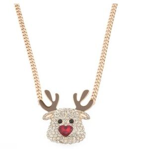 BETSEY JOHNSON
Crystal Reindeer Pendant Necklace Christmas